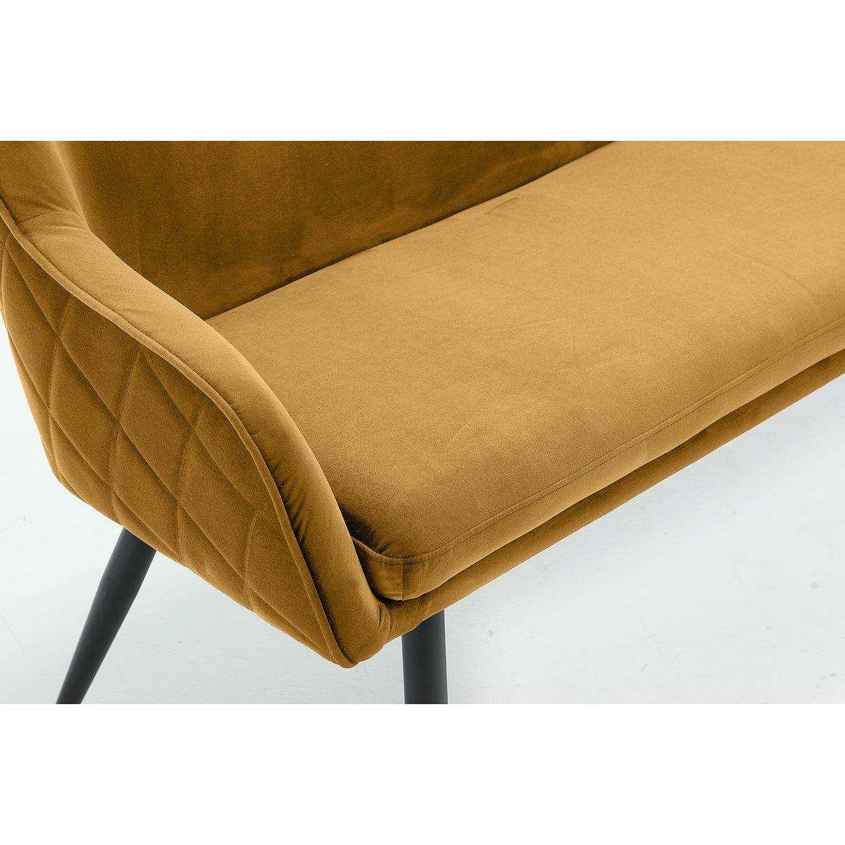 Sitzbank 160 cm Samt Senfgelb - HomeDesign Knaus