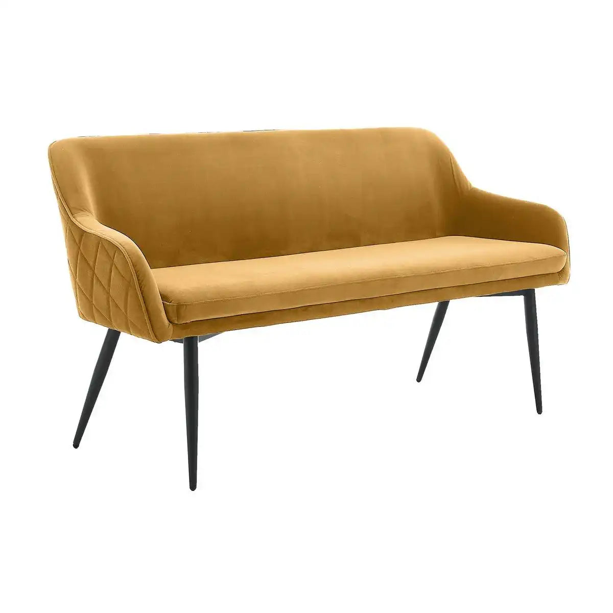 Sitzbank 160 cm Samt Senfgelb - HomeDesign Knaus
