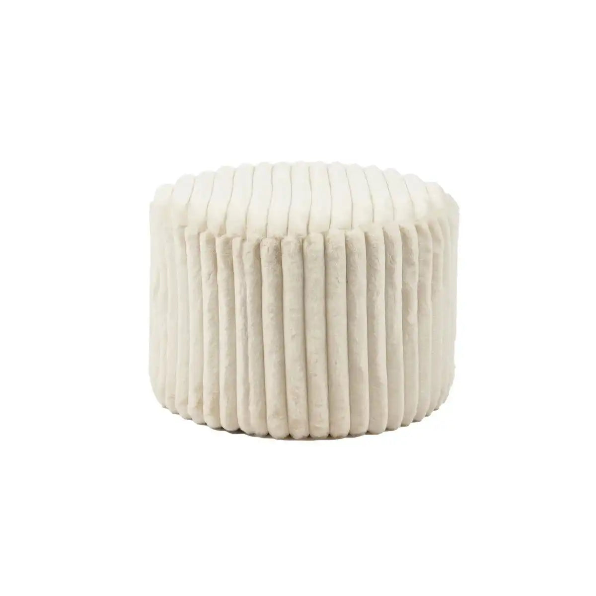 Sitzhocker Ø55 cm Plüsch-Cord Beige - HomeDesign Knaus
