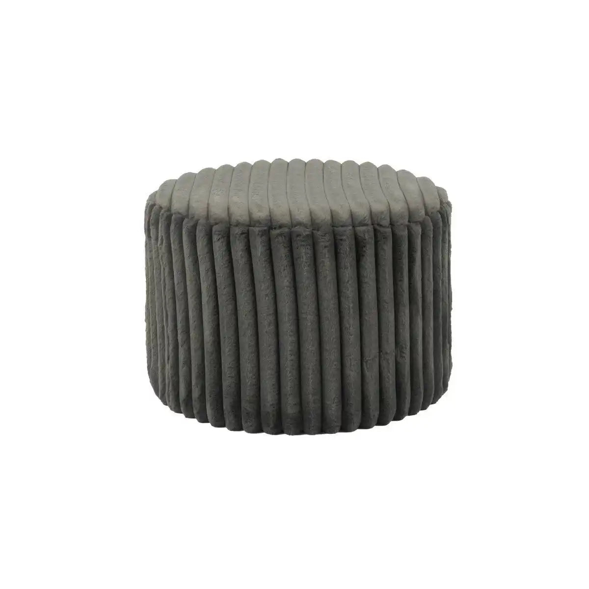 Sitzhocker Ø55 cm Plüsch-Cord Dunkelgrau - HomeDesign Knaus