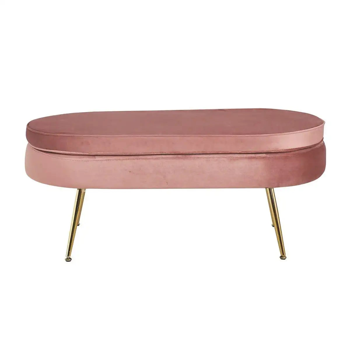 Sitzpouf oval aus Samt Rose - HomeDesign Knaus