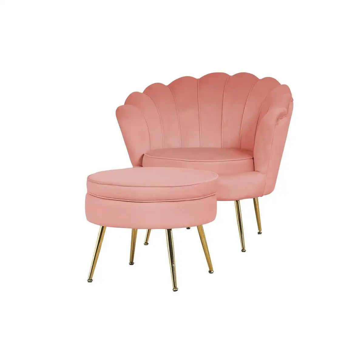 Sitzpouf rund aus Samt Rose - HomeDesign Knaus