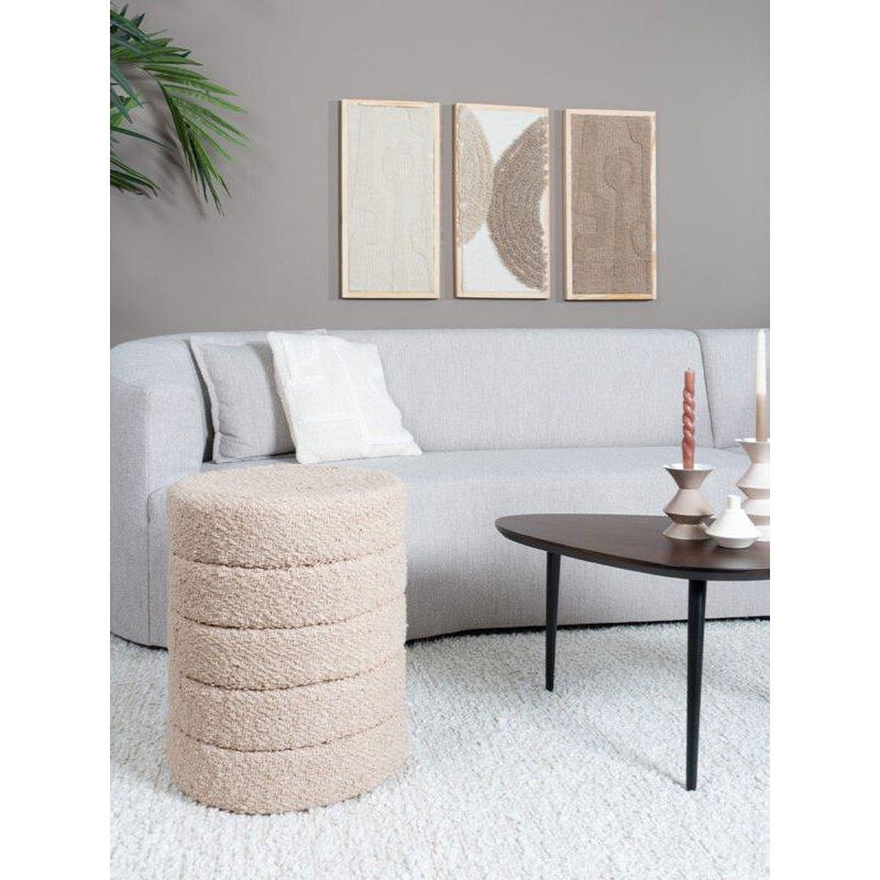 Sitzpuff Rosa Beige 53 x ø43 cm - HomeDesign Knaus