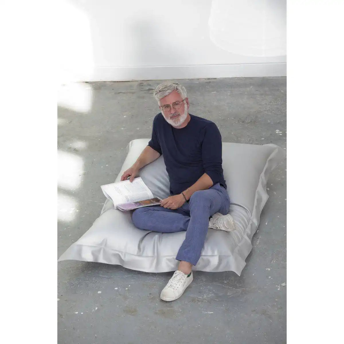 SITZSACK LEDEROPTIK - Hellgrau - HomeDesign Knaus