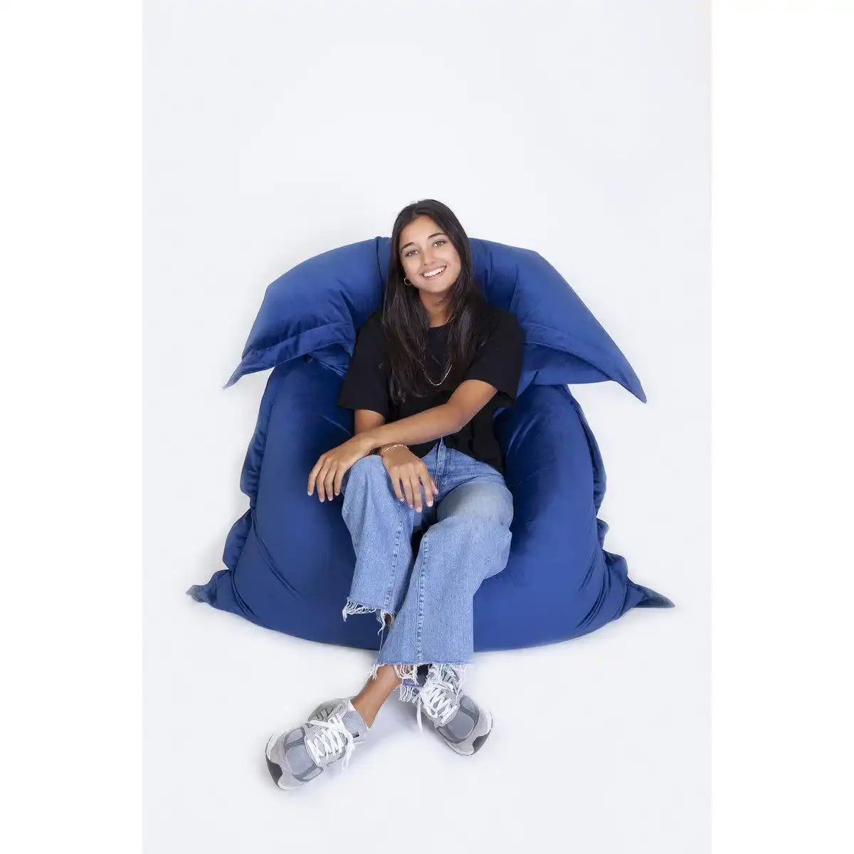SITZSACK SAMT - ozeanblau - HomeDesign Knaus