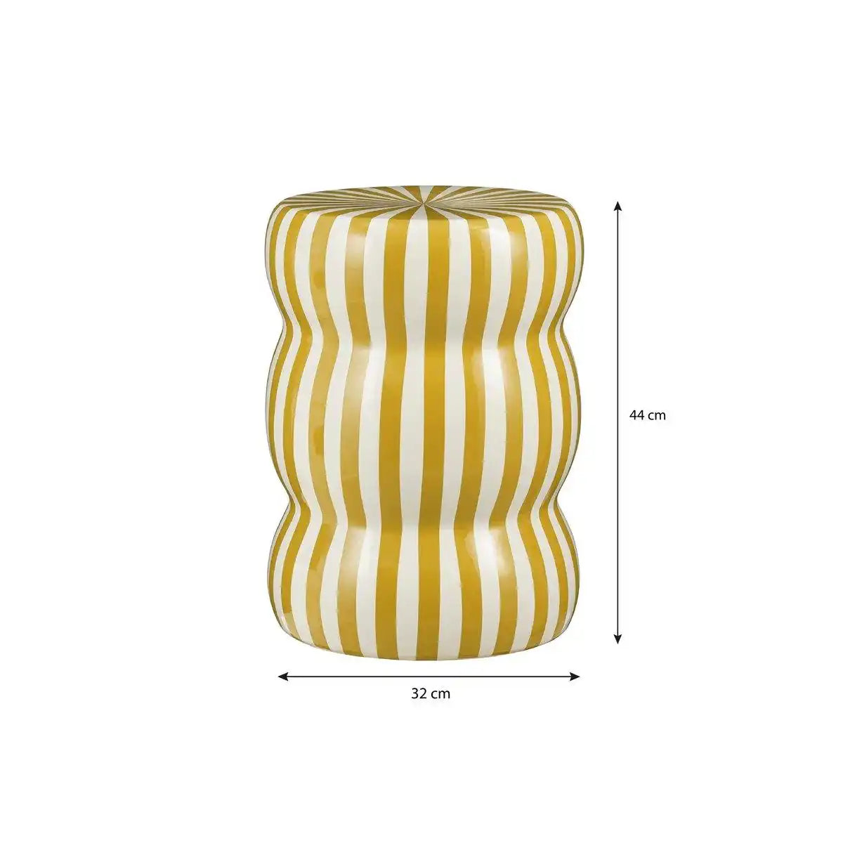 Skipper -Seitentisch - H44 x Ø32 cm - Keramik - Creme, Ocker - HomeDesign Knaus
