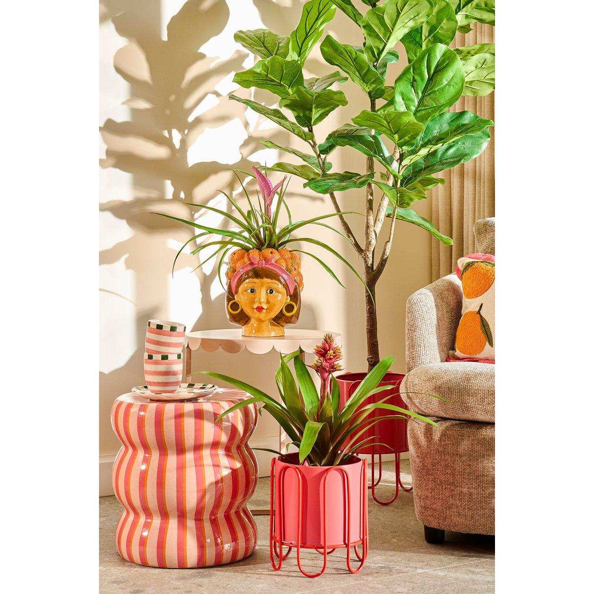 Skipper -Seitentisch - H44 x Ø32 cm - Keramik - Pink, Orange - HomeDesign Knaus