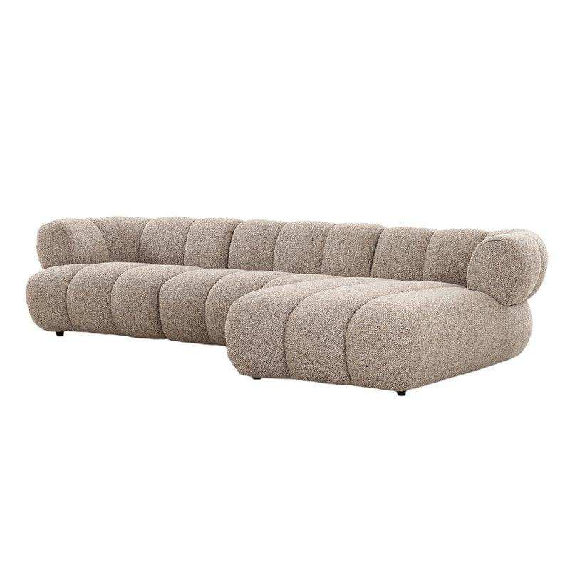Sofa New York 4-Sitzer (rechte Lounge) Sand Boucle - HomeDesign Knaus