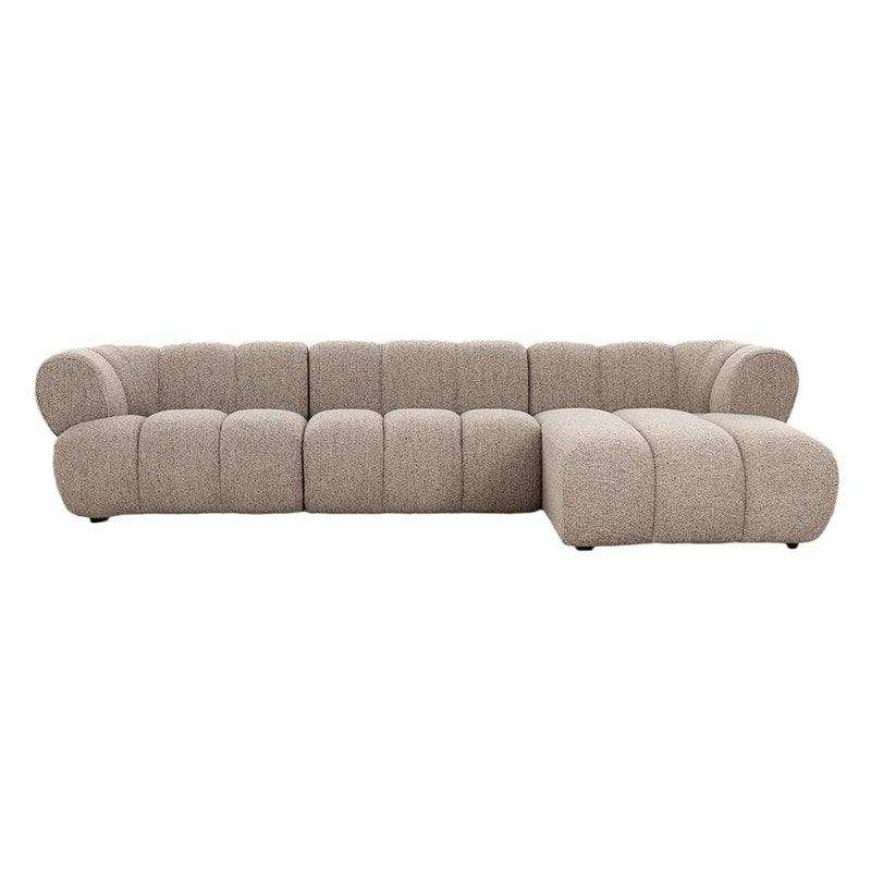 Sofa New York 4-Sitzer (rechte Lounge) Sand Boucle - HomeDesign Knaus