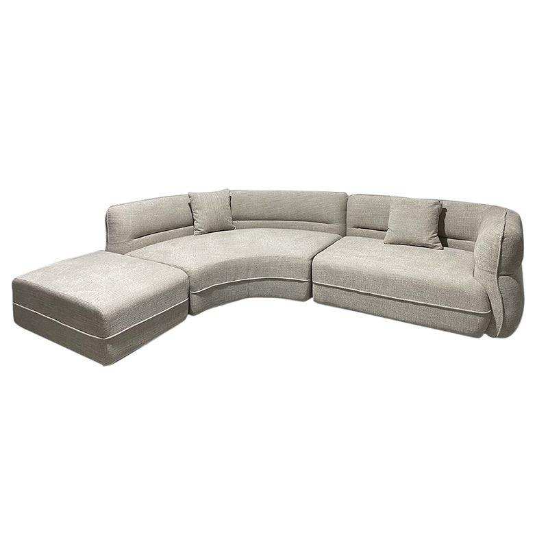 Sofa Rome 4-Sitzer (Links Lounge) + Ottomane Beige - HomeDesign Knaus