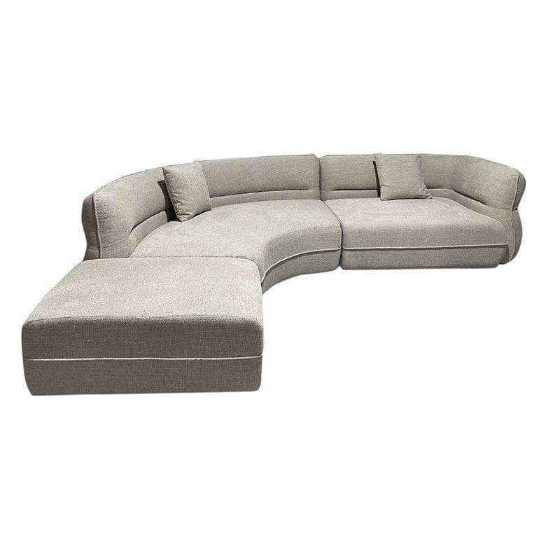 Sofa Rome 4-Sitzer (Links Lounge) + Ottomane Beige - HomeDesign Knaus