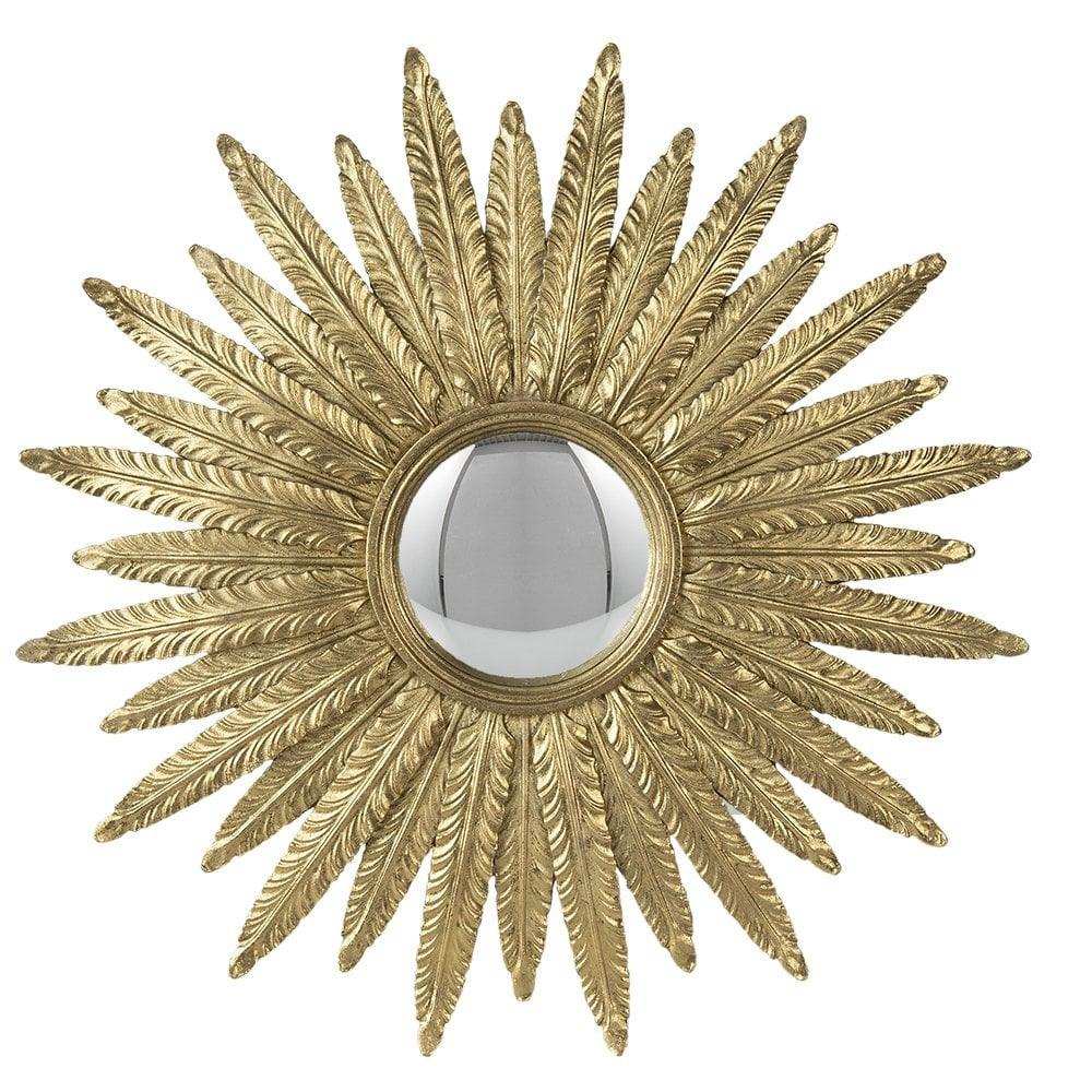 Spiegel Gold, Polyresin und Glas Ø 38x2 cm - HomeDesign Knaus