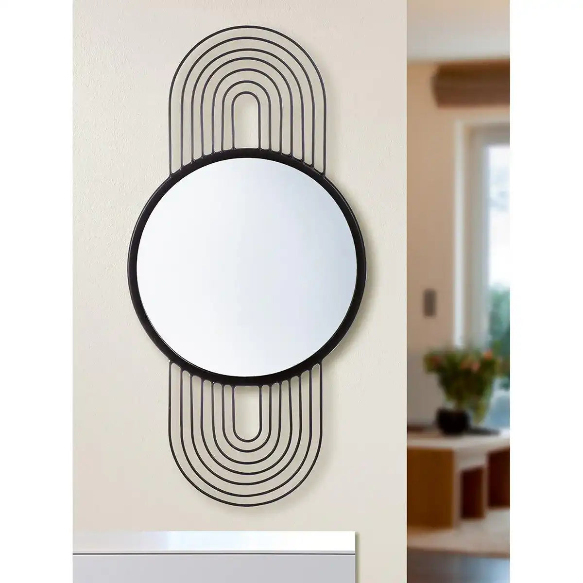Spiegel rund Swipe, schwarz H.62 cm - HomeDesign Knaus