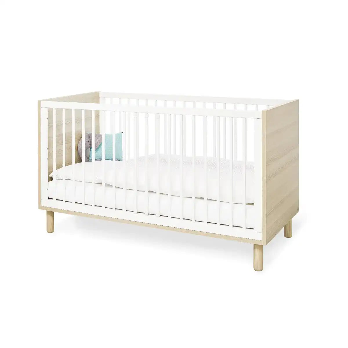 Starterset 'Flow' breit
2-teilig: Kinderbett, breite Wickelkommode - HomeDesign Knaus