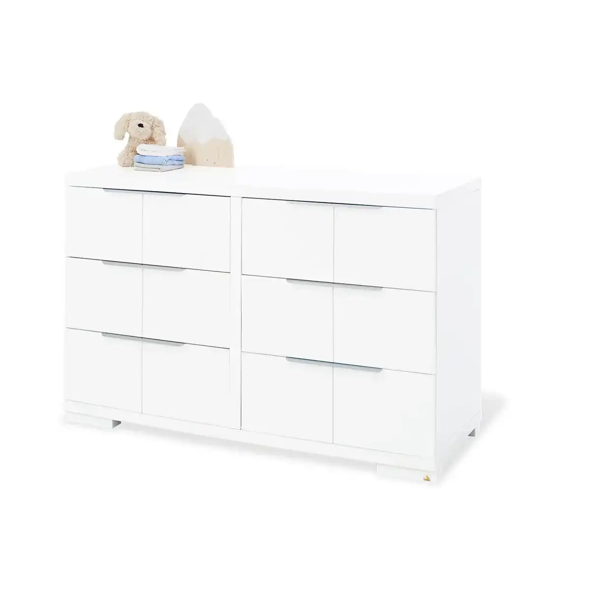 Starterset 'Polar' extrabreit, inkl. Wandregal
3-teilig: Kinderbett, extra breite Wickelkommode, Wandregal - HomeDesign Knaus