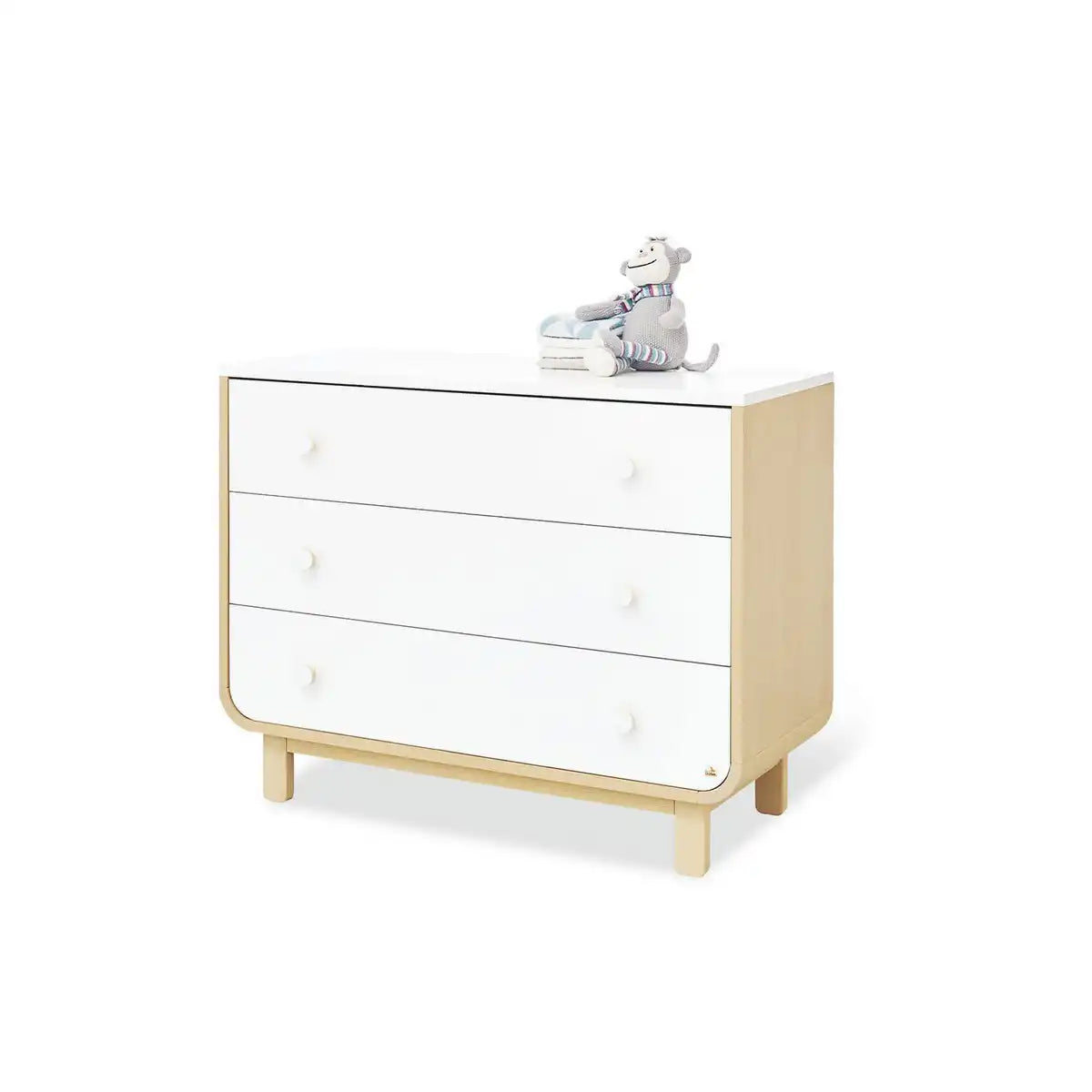 Starterset 'Rund' breit2-teilig: Kinderbett, breite Wickelkommode - HomeDesign Knaus