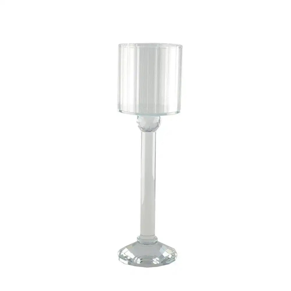 STEHENDER KERZENHALTER AUS KRISTALL 10X10X35CM - HomeDesign Knaus