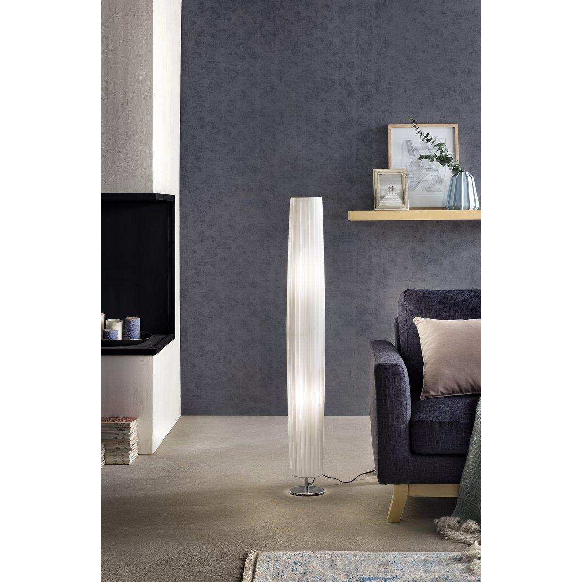 Stehlampe 120 cm rund weiß, chrom - HomeDesign Knaus