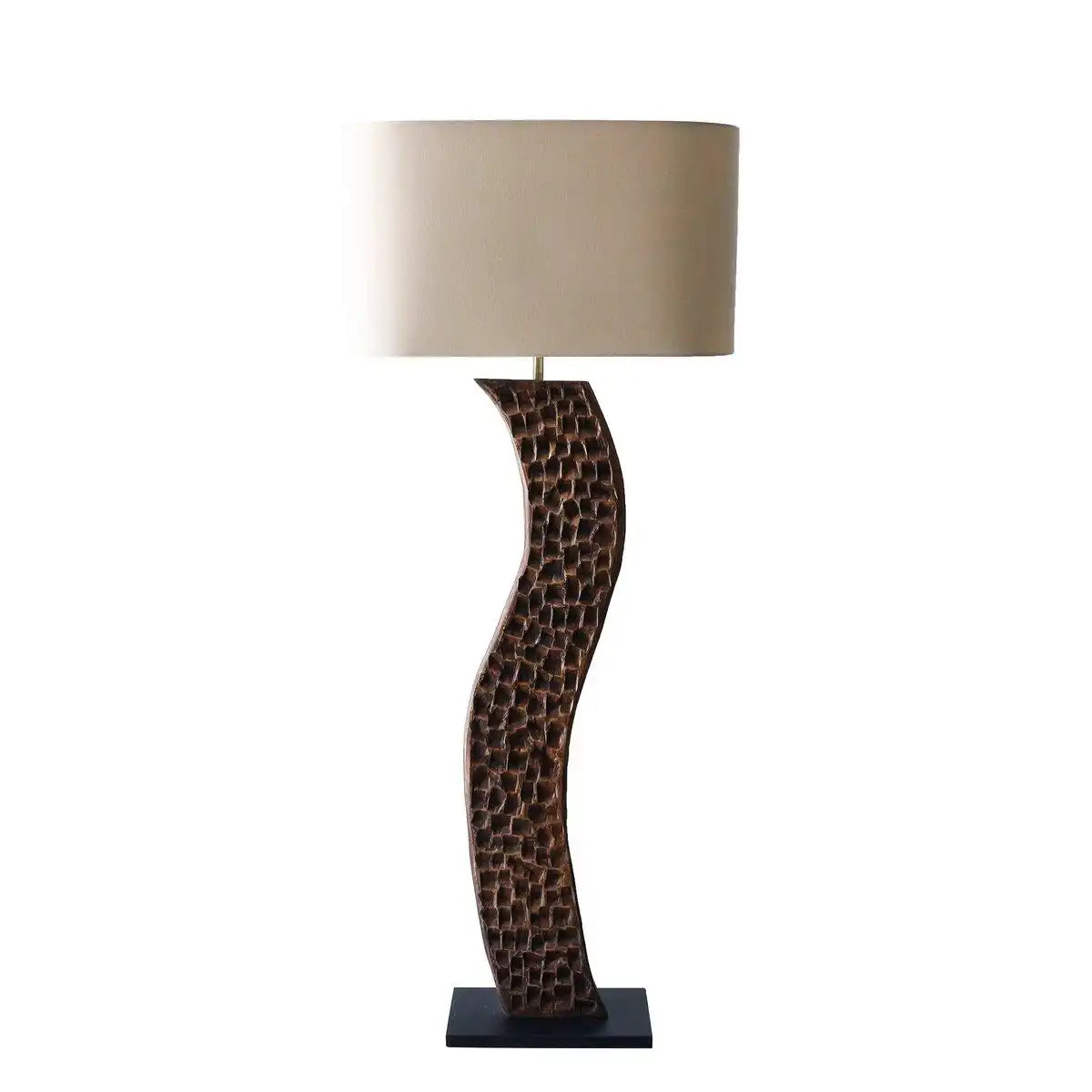 Stehleuchte Akazie/Leinen Natur 171 cm - HomeDesign Knaus