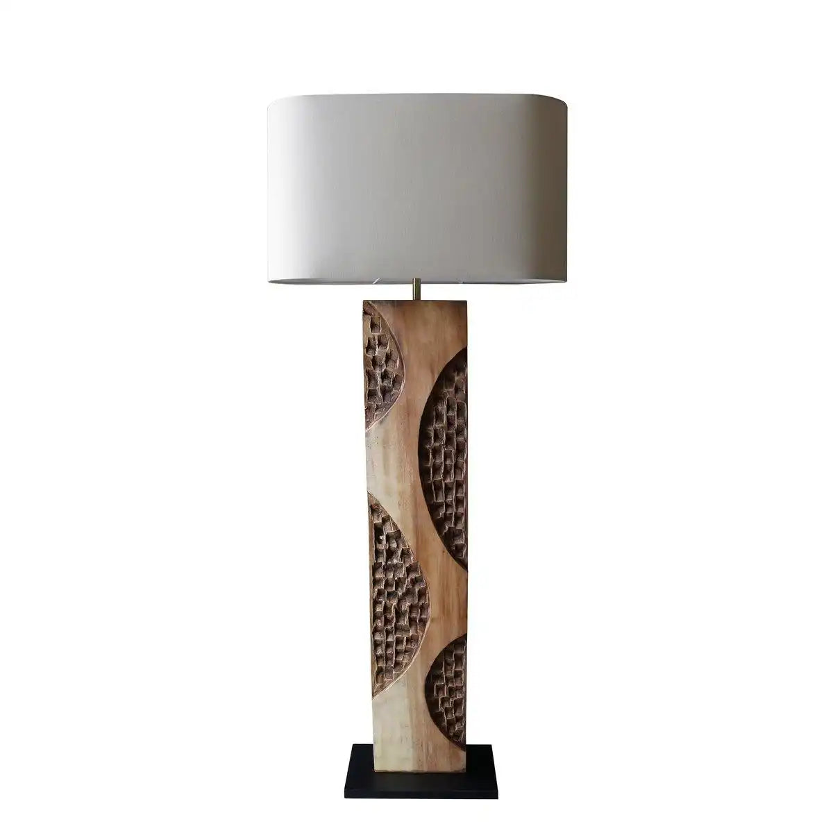 Stehleuchte Akazie/Leinen Natur 171 cm - HomeDesign Knaus