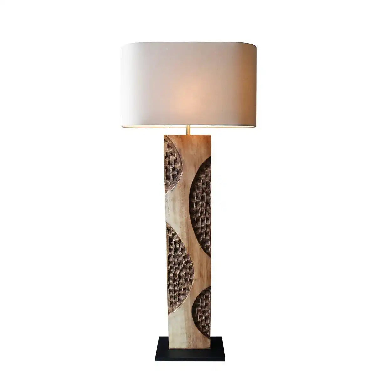 Stehleuchte Akazie/Leinen Natur 171 cm - HomeDesign Knaus
