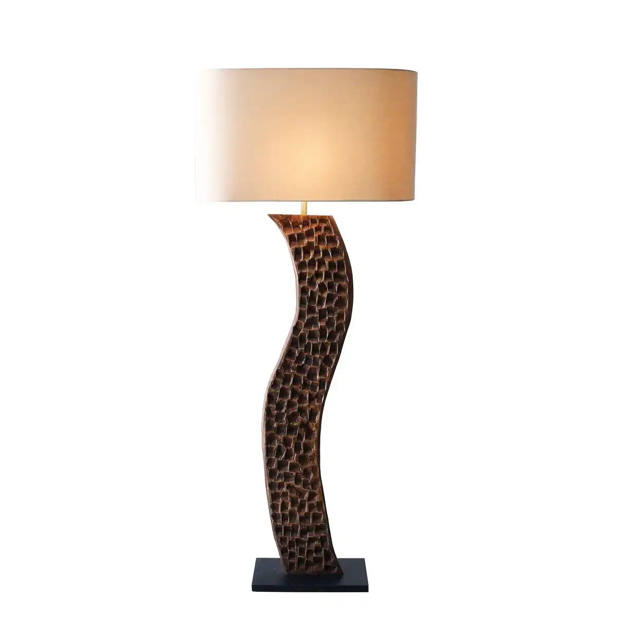 Stehleuchte Akazie/Leinen Natur 171 cm - HomeDesign Knaus