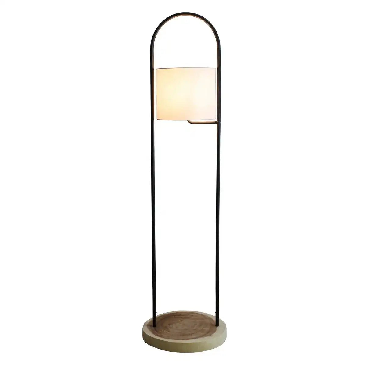 Stehleuchte Akazienholz Natur/Weiß 153 cm - HomeDesign Knaus