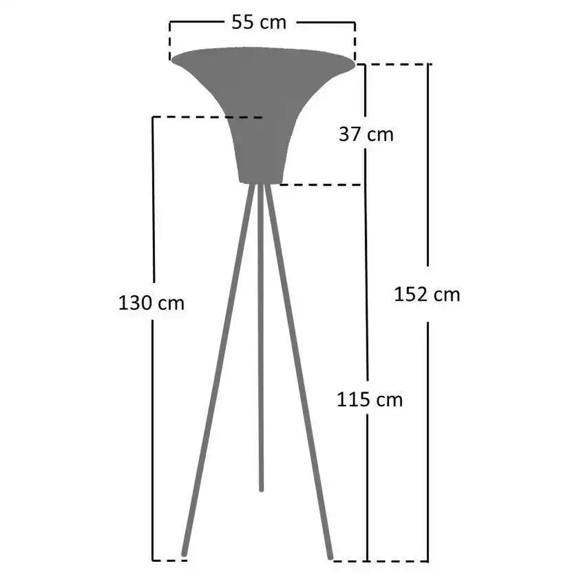 Stehleuchte mit Geflechtschirm Messing/Natur 150 cm - HomeDesign Knaus