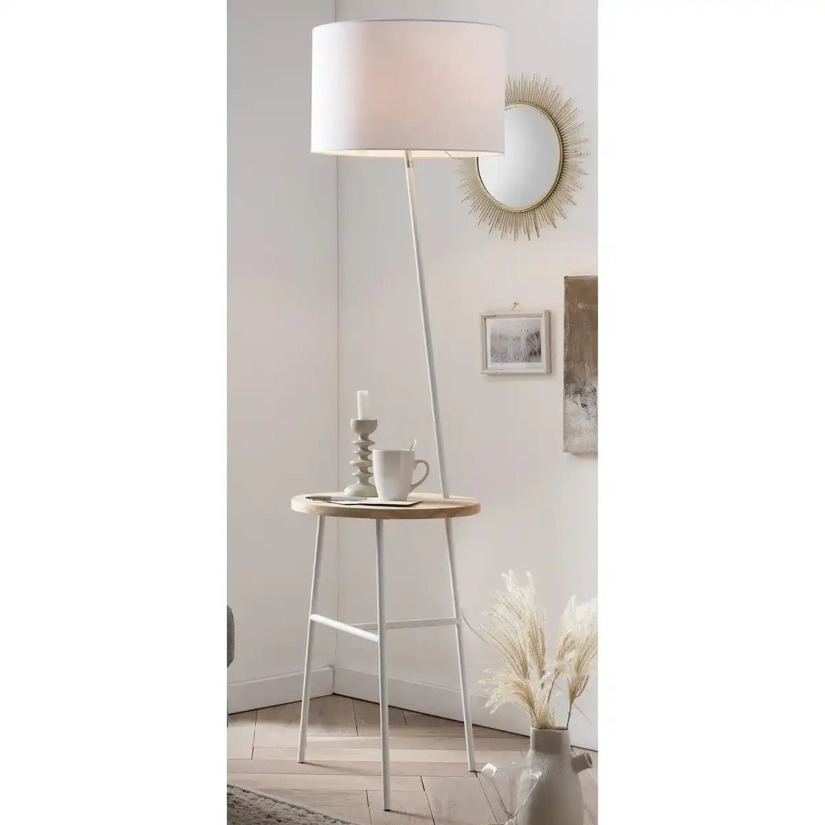 Stehleuchte mit Holztablett - HomeDesign Knaus