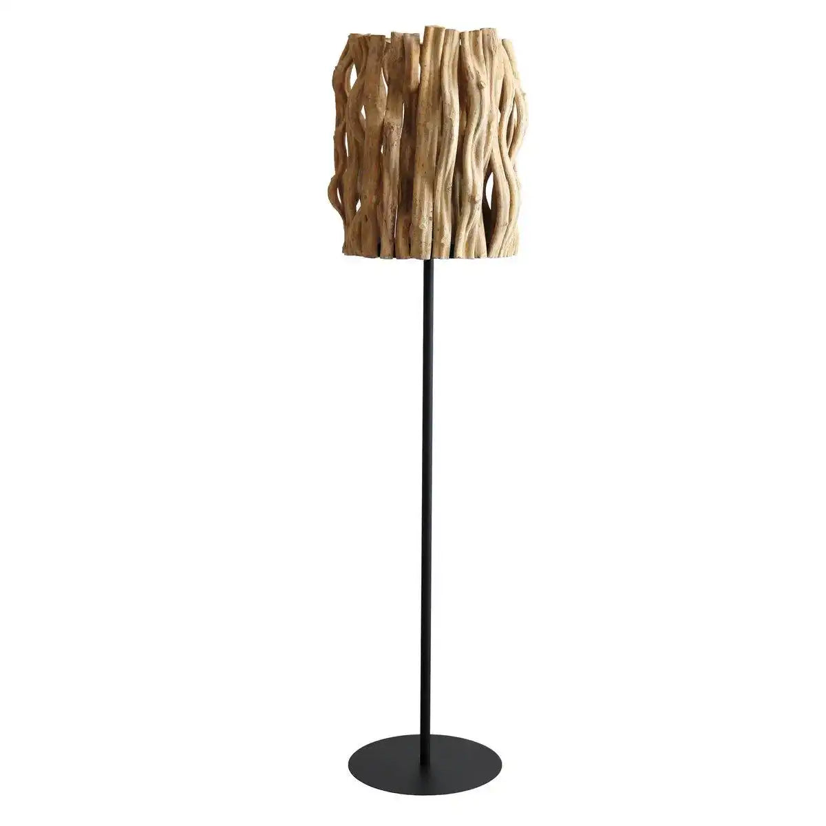 Stehleuchte Treibholz Natur/Schwarz 140 cm - HomeDesign Knaus