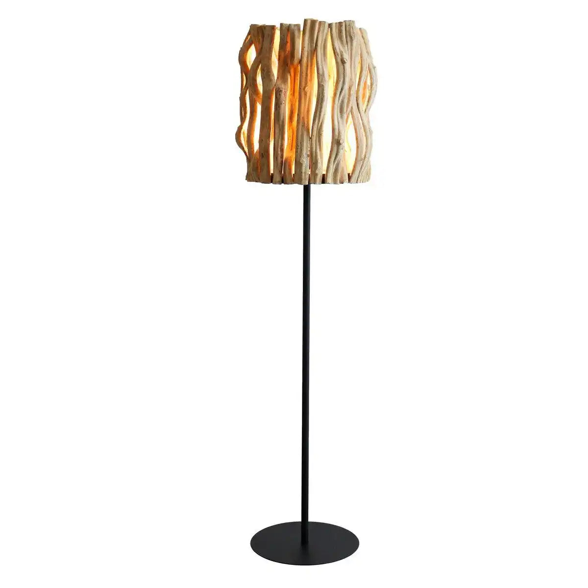Stehleuchte Treibholz Natur/Schwarz 140 cm - HomeDesign Knaus