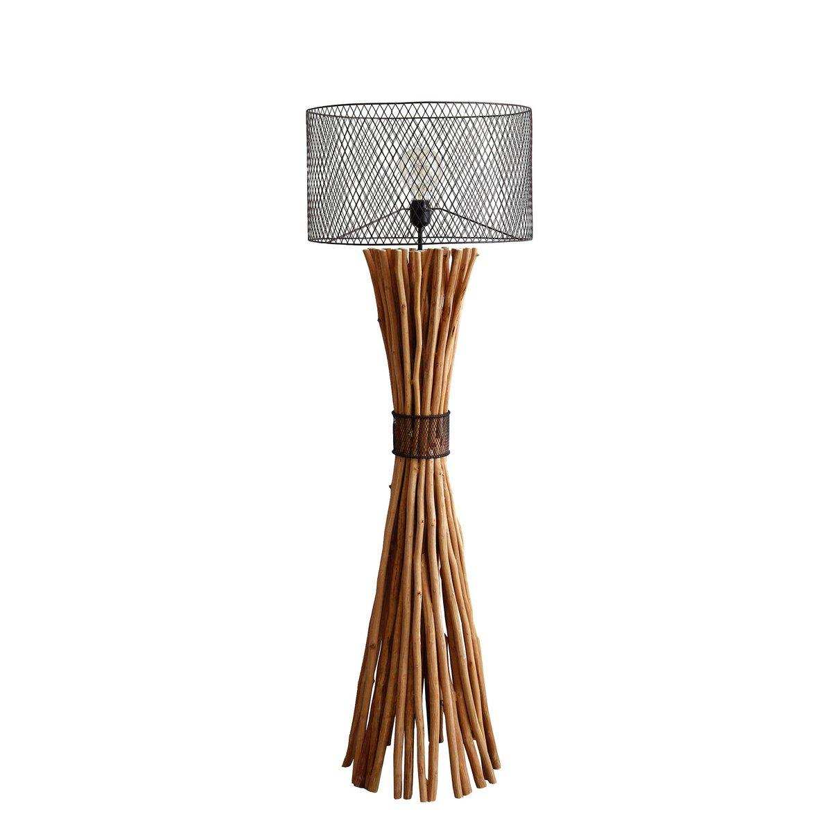 Stehleuchte Treibholz Natur/Schwarz 149 cm - HomeDesign Knaus