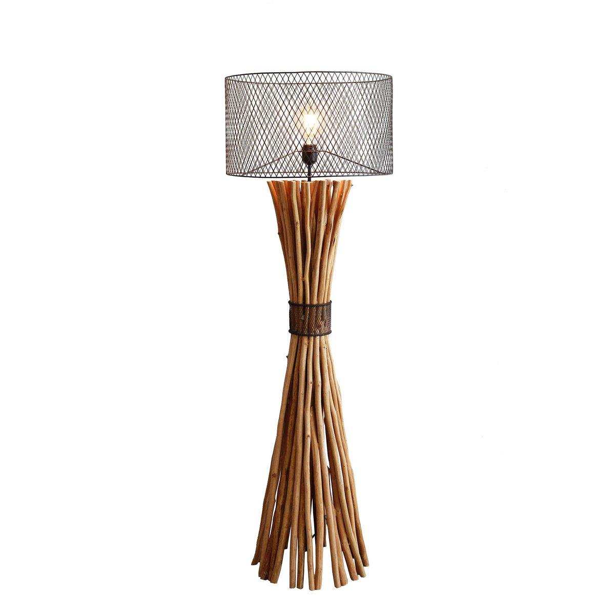 Stehleuchte Treibholz Natur/Schwarz 149 cm - HomeDesign Knaus