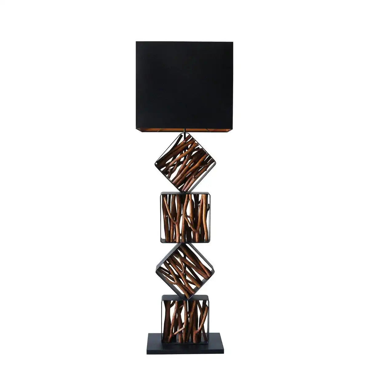 Stehleuchte Treibholz Natur/Schwarz 155 cm - HomeDesign Knaus