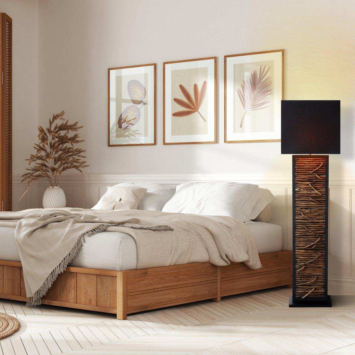 Stehleuchte Treibholz Natur/Schwarz 163 cm - HomeDesign Knaus