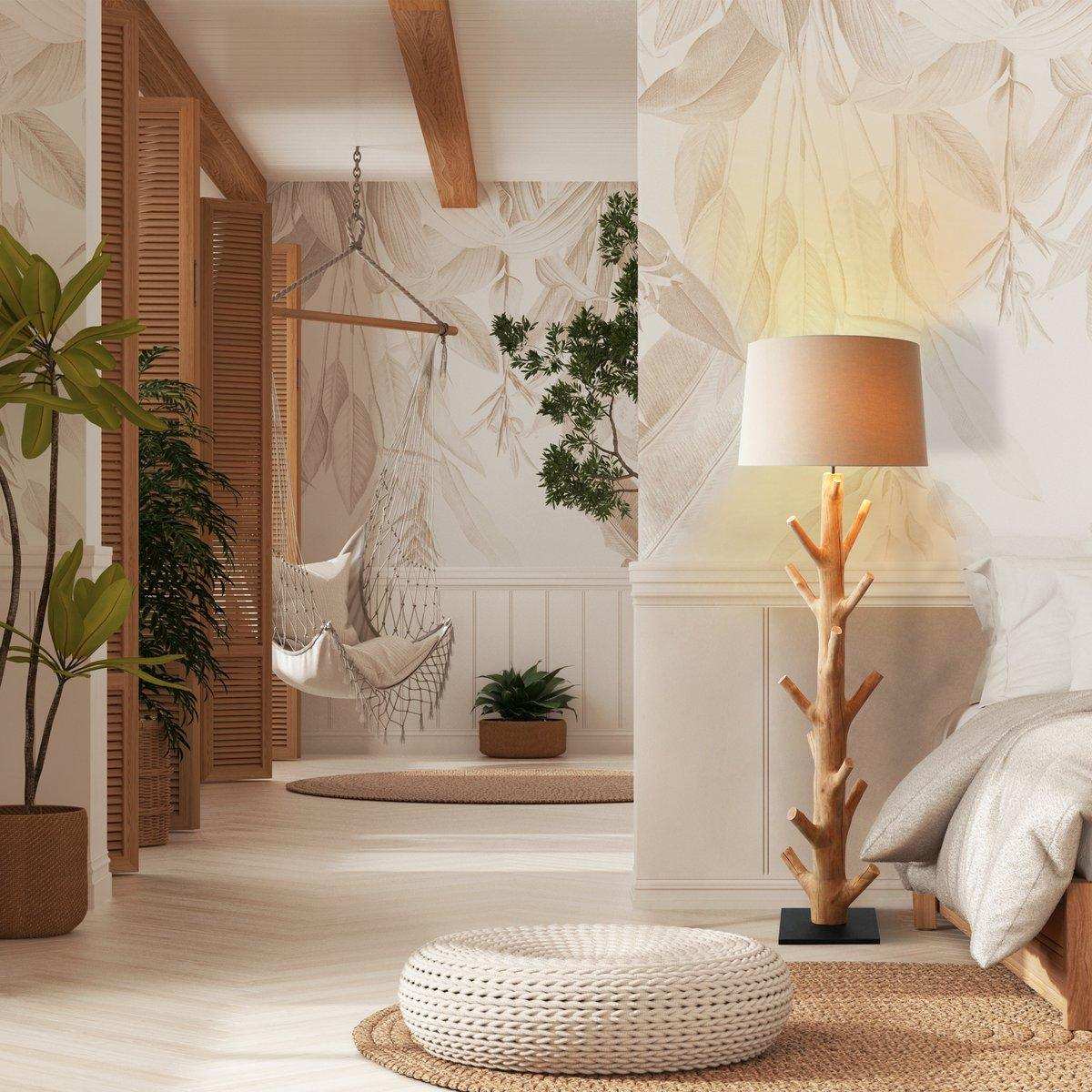 Stehleuchte Treibholz Natur/Weiß 175 cm - HomeDesign Knaus