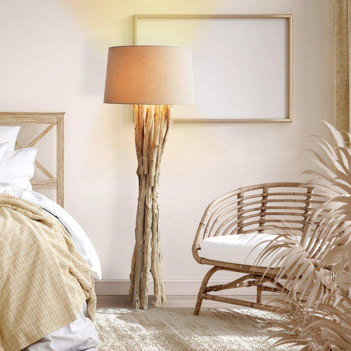 Stehleuchte Treibholz Weiß 145 cm - HomeDesign Knaus