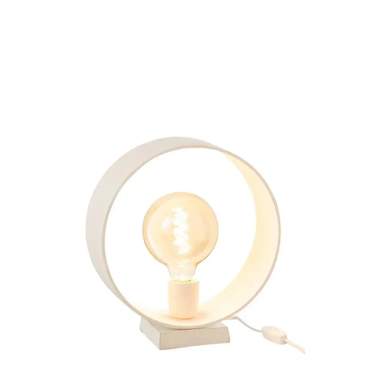 Stilvolle Designer Circle Tischleuchte Stahl Weiß - HomeDesign Knaus