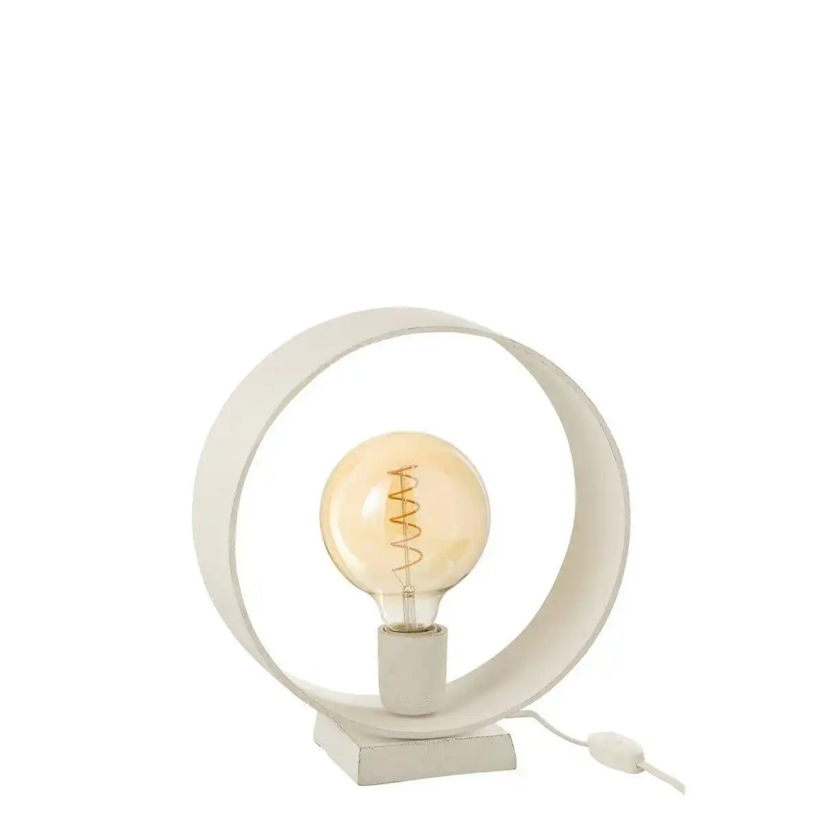 Stilvolle Designer Circle Tischleuchte Stahl Weiß - HomeDesign Knaus