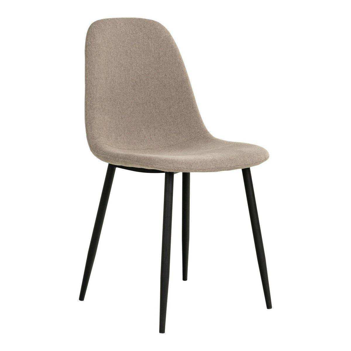 Stockholm Dining Chair – Esszimmerstuhl, Stein mit schwarzen Beinen, HN1231 - HomeDesign Knaus