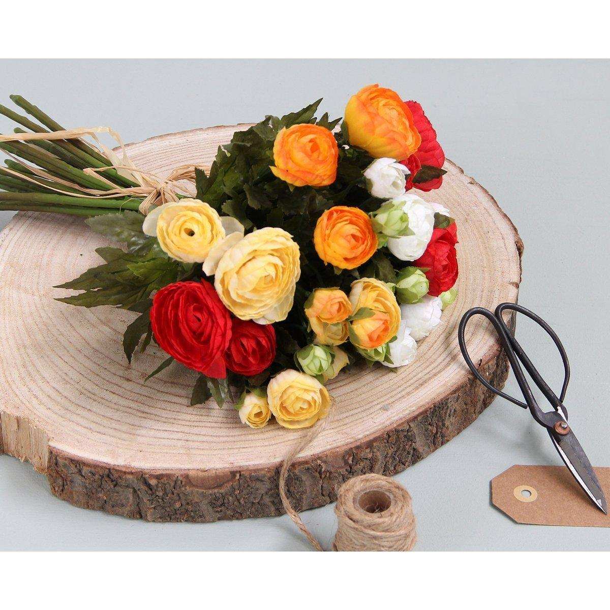Strauß künstlicher Ranunkelblumen – H35 x Ø26 cm – Orange - HomeDesign Knaus