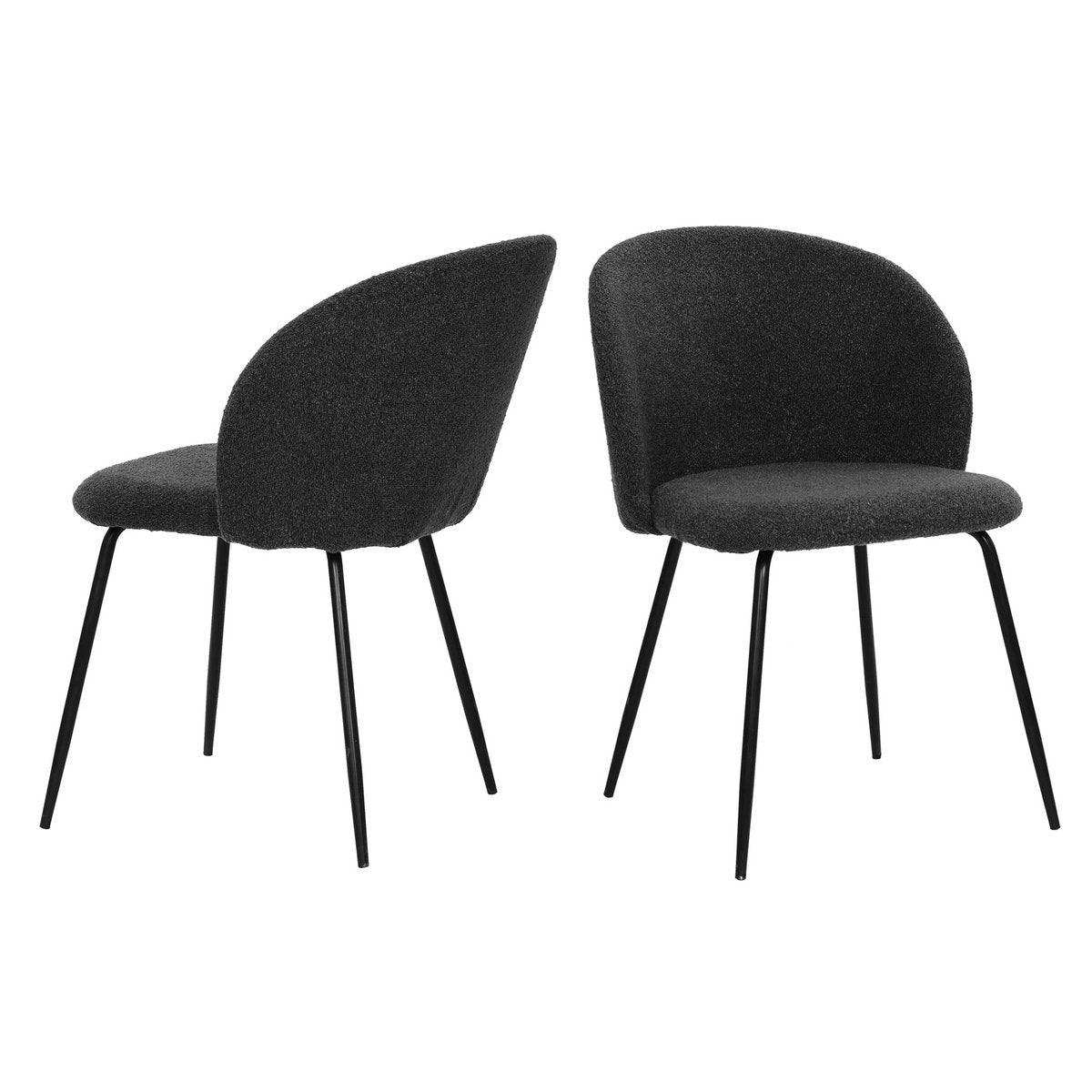 Stuhl 2er Set mit Bezug aus Strukturstoff - HomeDesign Knaus