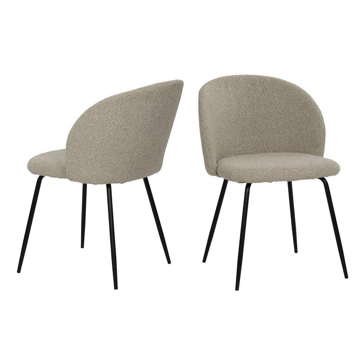 Stuhl 2er Set mit Bezug aus Strukturstoff - HomeDesign Knaus