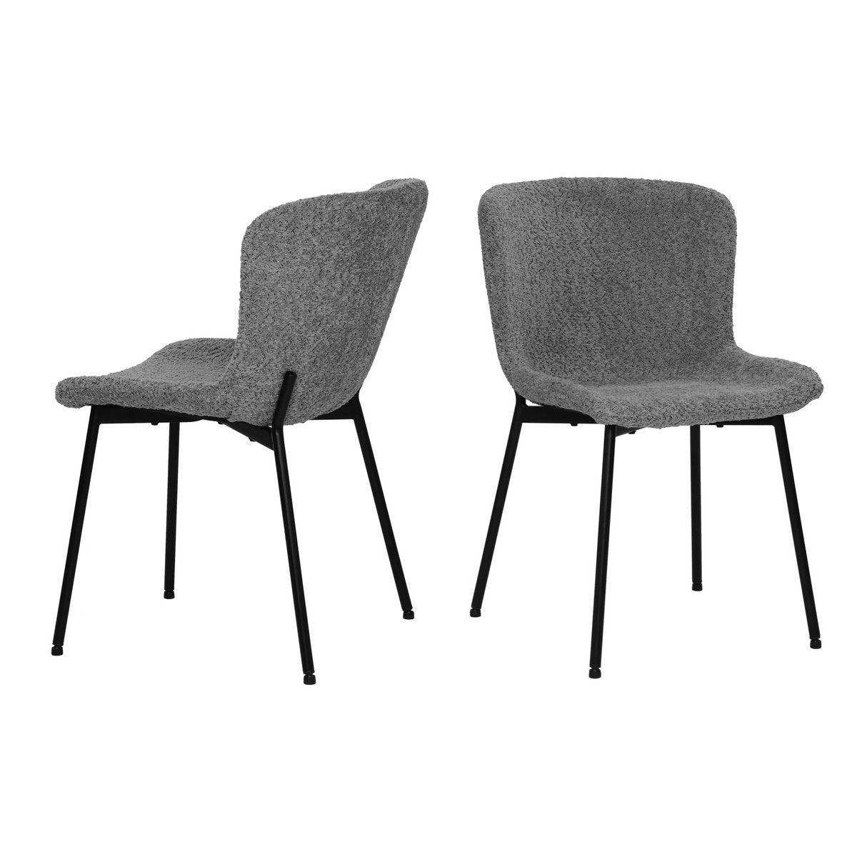 Stuhl 2er Set mit Bouclé-Bezug - HomeDesign Knaus