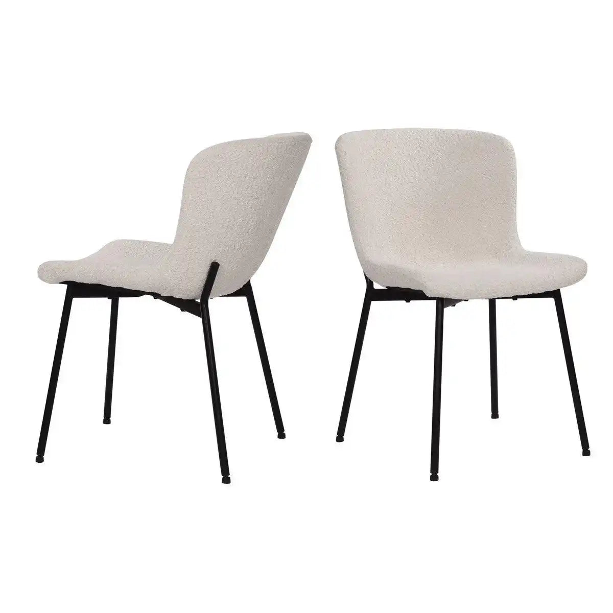 Stuhl 2er Set mit Bouclé-Bezug - HomeDesign Knaus