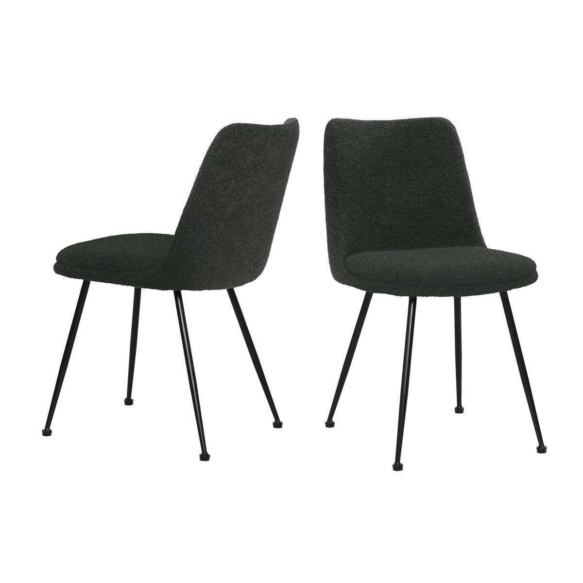 Stuhl 2er Set mit Bouclé-Bezug - HomeDesign Knaus