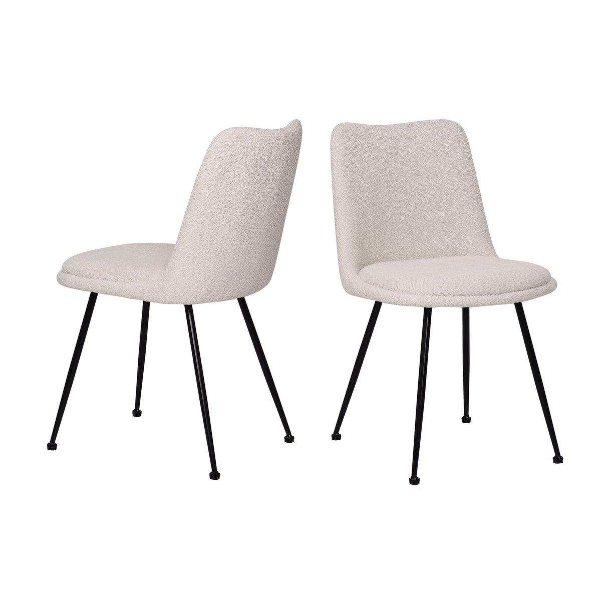 Stuhl 2er Set mit Bouclé-Bezug - HomeDesign Knaus