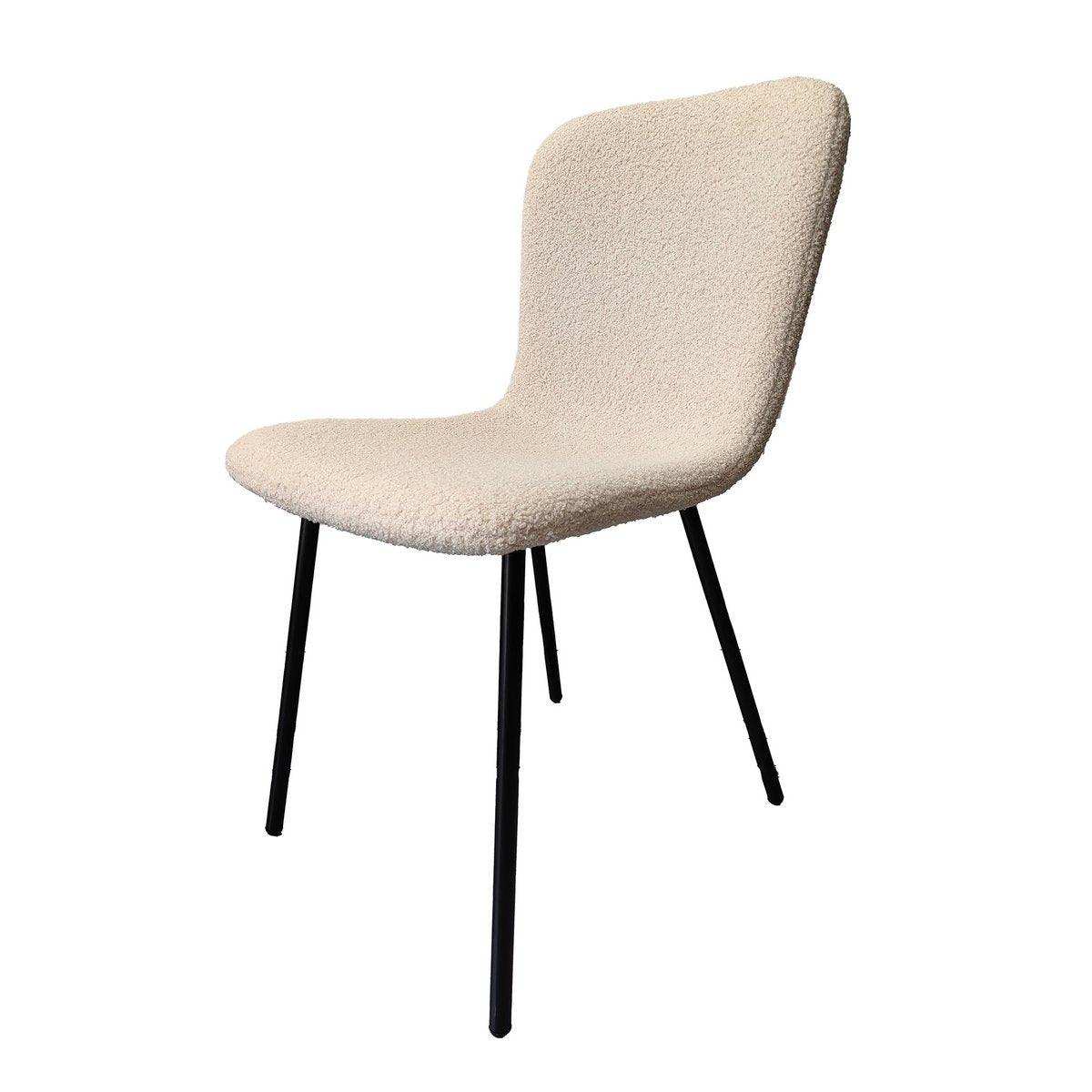 Stuhl Bouclé Optik 4er Set Beige - HomeDesign Knaus