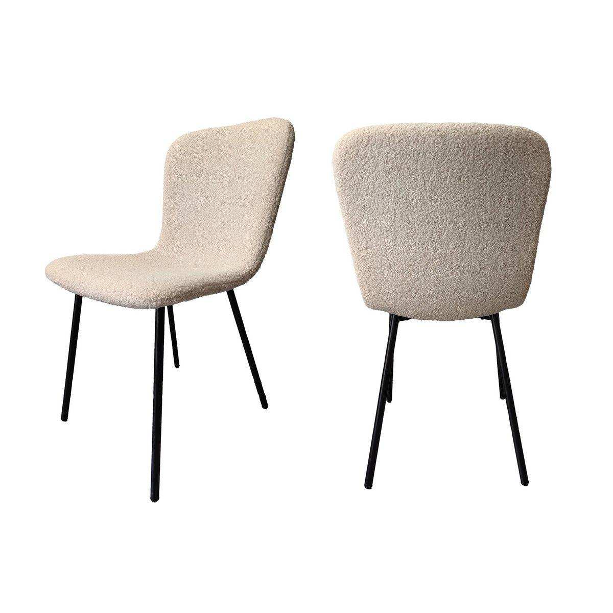 Stuhl Bouclé Optik 4er Set Beige - HomeDesign Knaus