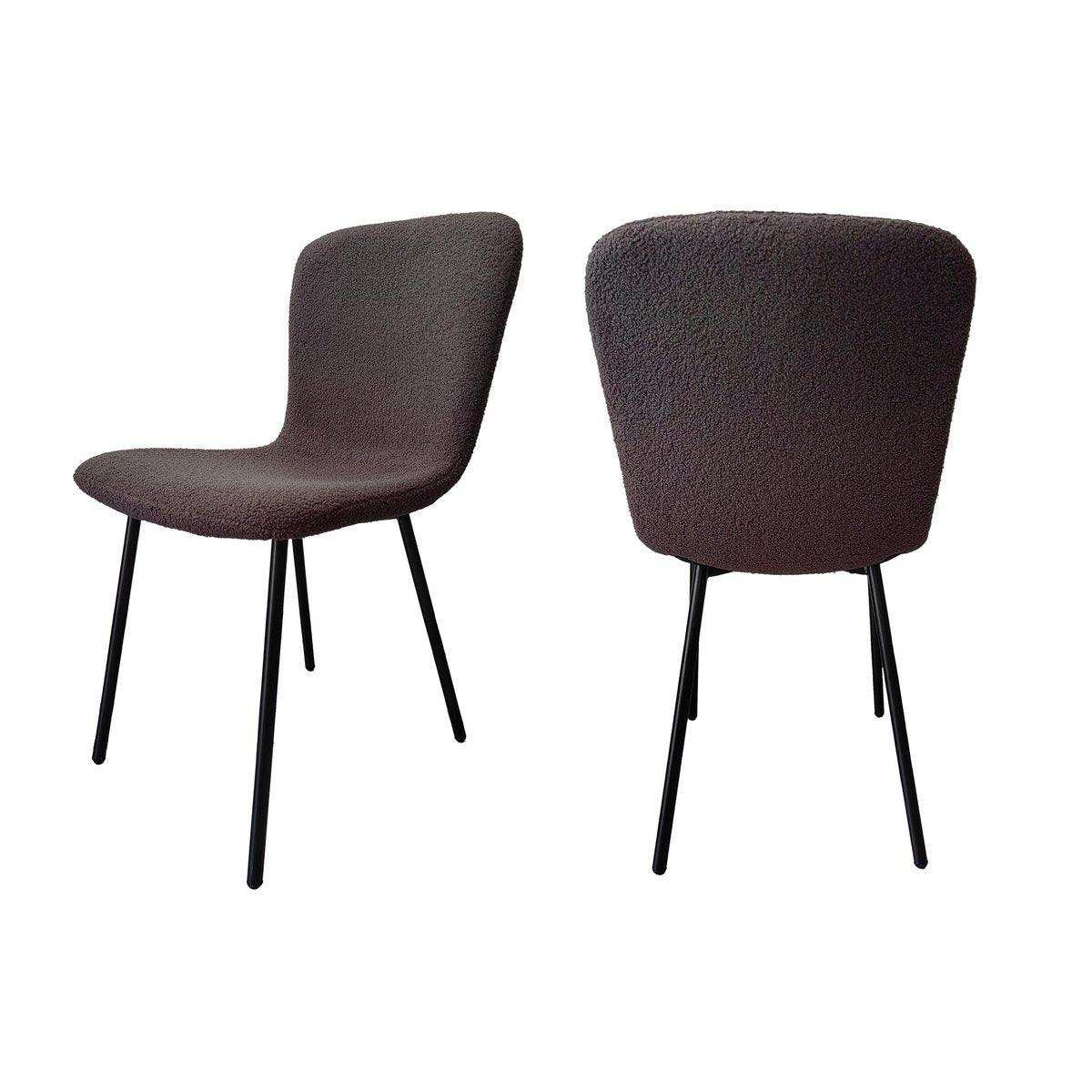 Stuhl Bouclé Optik 4er Set Dunkelgrau - HomeDesign Knaus